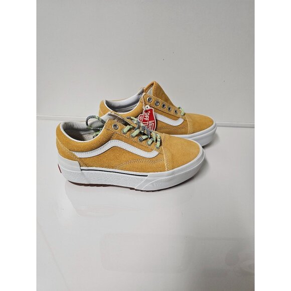 Vans Old Skool Stacked Platform Lift Shoe Sneaker Golden Yellow Womens Size 5.5 - Picture 3 of 8